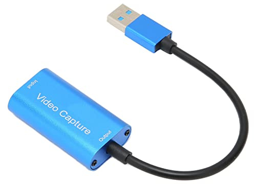 Generic Scheda di Acquisizione Video HD 4K Acquisitore di Interfaccia Leggero USB 3.0 per Giochi in Streaming Insegnamento o Conferenza Dal, Colore Blu in Lega di Alluminio per Componenti Interni del