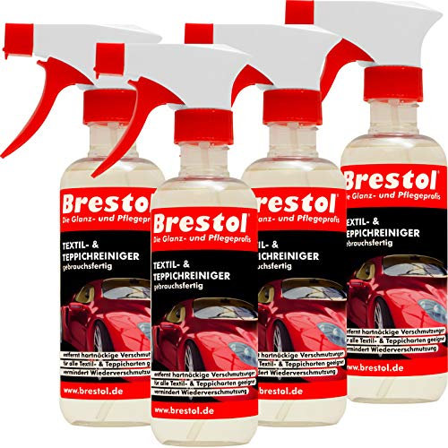 POLSTERREINIGER 4x 300 ml gebrauchsfertig (7391) - Stoffsitzereiniger Teppichreiniger Textilreiniger Dachhimmelreiniger Stoffsitzreiniger Fussmattenreiniger Stoffreiniger - BRESTOL