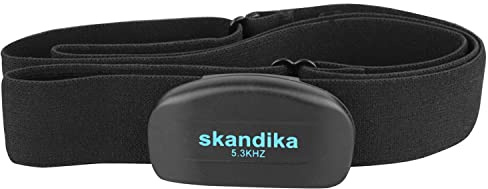 Skandika Brustgurt Pulsmesser uncodiert 5,3 kHz | Herzfrequenzmesser für Sportgeräte, Pulsmessung, kompatibel mit Fitnessgeräten, Funkempfänger, größenverstellbar | Pulsgurt Sport Fitness