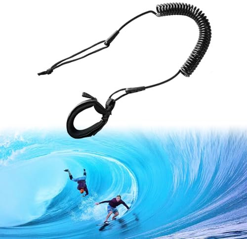 KARELLS Surfboard Leash,SUP Leash,Standup Paddle Leash,Surf Leash String, Surf Sup Board Leine, Paddle Board Fußseil, Wasserski Fußseil,Surf Sicherheitsfuß Seil,7 mm Leash für Erwachsene
