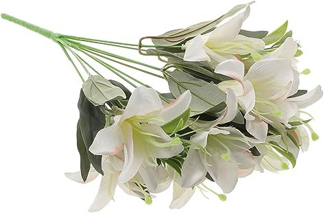 PRETYZOOM Bouquet Di Fiori Di Seta Da Sposa Realistico Fiori Di Giglio Artificiali Per La Decorazione Della Casa