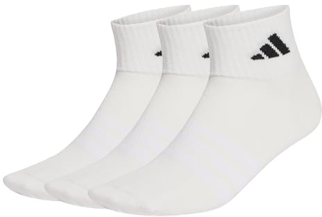 adidas Unisex adulto THIN&LIGHT SPORTSWEAR ANKLE SOCKS 3 PAIR PACK, white/white/black, 45-48