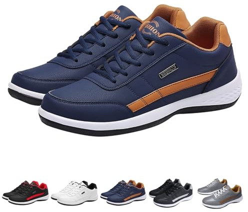 Sneaker da uomo, scarpe da corsa, scarpe da ginnastica leggere, adatte per fitness, jogging, camminate e corsa su strada, leggere, traspiranti, con una suola leggera, Blu scuro, 43 EU