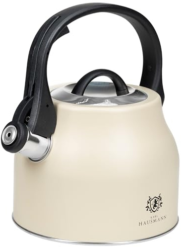 KARL HAUSMANN Bollitore Induzione 2,3L Acciaio Inox con Fischio - Teiera per Piano a Gas, Vetroceramica ed Elettrico - Bollitore Acqua Cucina con Coperchio