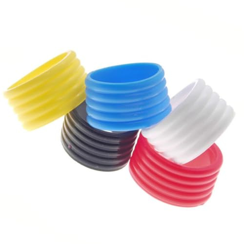 GOOHOCHY 5 Piezas Anillos de Silicona para Raqueta Antideslizantes Protectores de Agarre Compactos Anillos Absorbentes para Tenis Bádminton y Squash Bandas Pequeñas para Empuñaduras