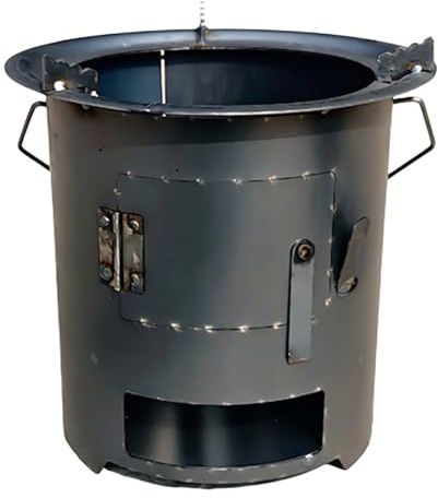 Poêle à bois - Ustensile de cuisine d'extérieur avec barbecue et pince - Poêle à fusée à bois pour camping, survie, randonnée, camping-car, voyage, extérieur, terrasse, jardin