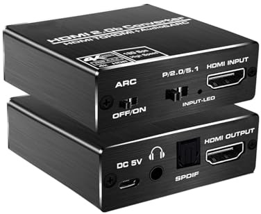 TIEOAXFT Convertitore Extractor 4K 5.1 a RCA Splitter Switch ottico TOSLINK Adattatore digitale 7