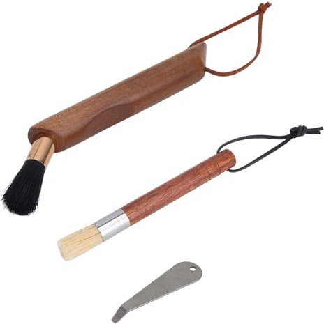 XRVRILE Set de Limpieza 3 Piezas para Portafiltro, Cepillo y Cepillo de Limpieza con Cerdas de Jabalí, Accesorios para Cafetera Espresso y Accesorios Portafiltro para Café, Espresso y Uso Doméstico