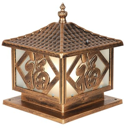 1 Confezida 1Da da Esterno per Giardino,Da da Colonna Nera Antica, Lanterna da Esterno Vintage,Da da Paesaggio Impermeabile Adatta a Pali da 3,5 X 3,5, 4 X 4, 4,5 X 4,5, 5 X 5, Decorazioni per Portico