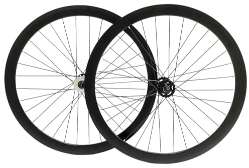 Juego De Ruedas De Piñón Fijo 700C Llantas De Aleación De Aluminio Frenos De Llanta Delantera 100mm / Trasera 120mm Bujes De 32H para Bicicletas De Una Sola Velocidad Altura 40mm