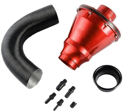 Entrada Aire Filtro Fuelle Entrada Aire Universal Para SUV Limpiador Para Frío Alto Flujo Embellecedor Filtro Cabezal Seta 3 Pulgadas/76mm Manguera Admisión(Rojo)