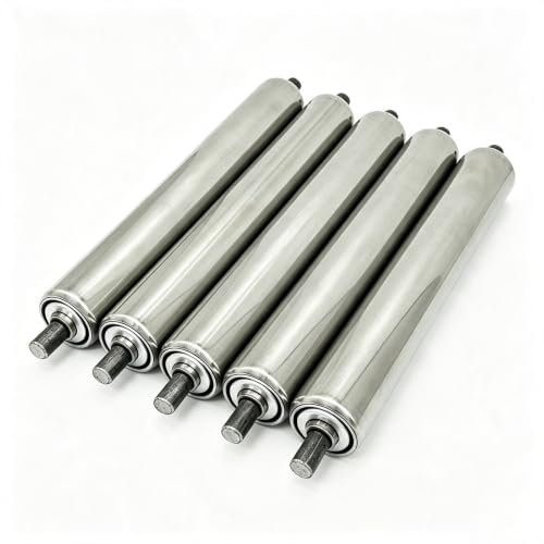 5 Pack Staket Rullar Rostfri, Kraftig Transportör Rullställ | Rullställ med spegelpolerad yta, robust transportrulle för materialhantering och DIY-projekt(940MM(37in))