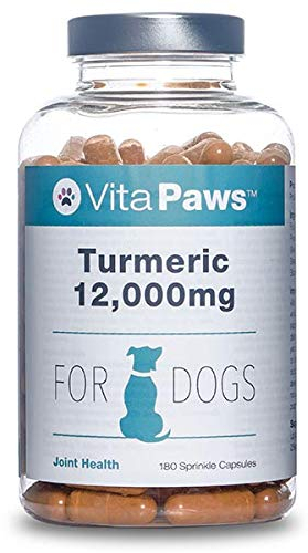 Curcumin/Turmeric 180 Capsules for Dogs 1500mg with Piperine | Popular Supplement for Joint Support | Manufactured in The UK
