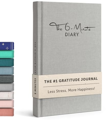 The 6-Minute Diary: dagbok för välbefinnande | dagligen 6 minuter mer uppmärksamhet, självkärlek och motivation | utveckla din personlighet varje dag (Grå, Engelska (English))