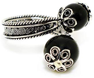 Anello sardo in filigrana d'argento con kokkos