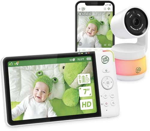 LeapFrog LF930HD 1080p Smart WiFi Remote Access Baby Monitor, 360 Pan & Tilt, 8X Zoom, 7 720p HD Display, Color Night Light, Color Night Vision, Sleep Tips, Two-Way Intercom, Smart Sensors