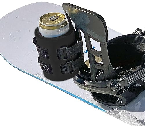 Beer Binding Snowboard & Ski Beer Holder PRO (12oz Regular Can, Black)