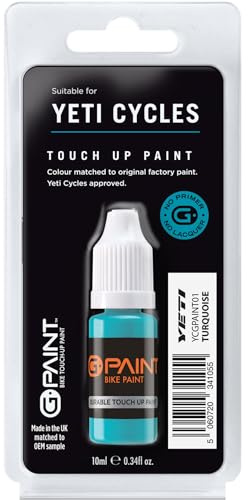 G-Paint Fahrradfarben – Yeti Cycles Fahrrad-Lack-Ausbesserungsfarbe – Türkis, Yeti Cycles – Fahrradfarbe Kratzer-Reparatur und Splitter-Füllstoff – 1 x 10 ml