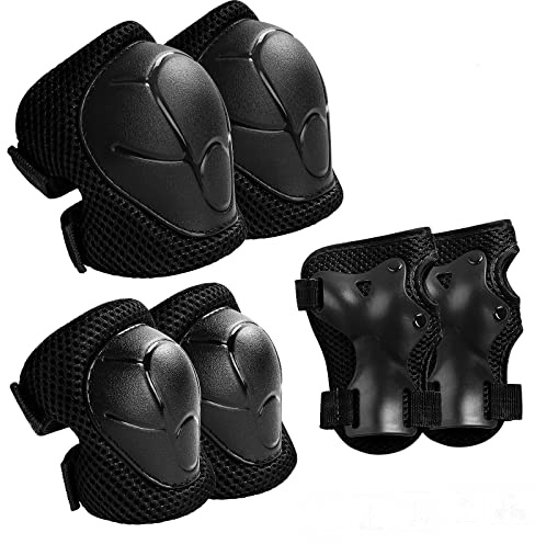 Genouillères pour Enfants, Protections pour Enfants,équipement de Protection pour Patins en Ligne pour Enfants,genouillères pour Enfants de 3 à 8 Ans, Convient Patinage (Noir)