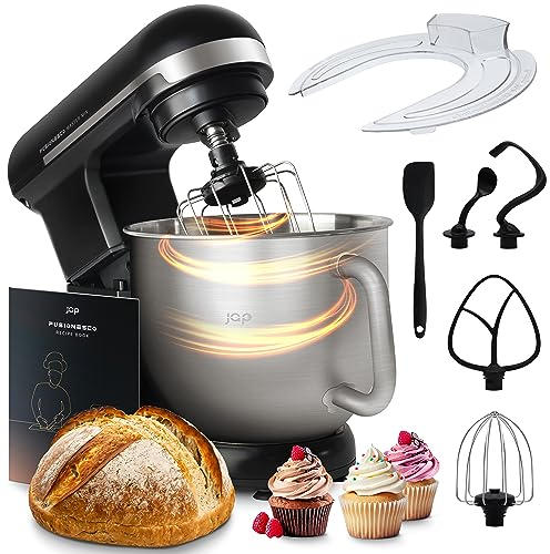 JAP Küchenmaschine MasterMix - Knetmaschine - 3in1 Food Processor - Rührgerät - Teigmaschine - mit einem Schneebesen - Schwarz