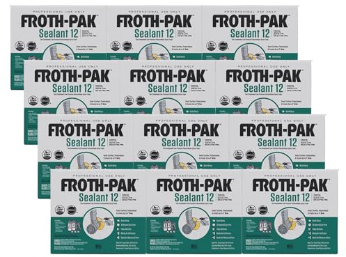 Froth-Pak 12 Spray Foam Sealant Kit, 3 ft Hose, Pack of 12