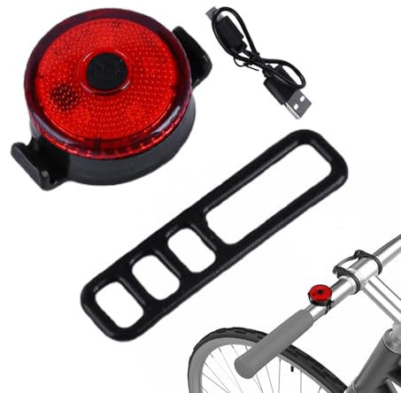 Luz Trasera De Bicicleta ALWIDA - Roja, Resistente Al Agua IP64, 3 Modos De Iluminación, Carga USB, Montaje Universal