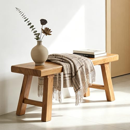 JOSIAHCQ Banc Salle a Manger en Bois Intérieur Banquette Salon Banc d'entrée Banc Bout de Lit pour Chambre à Coucher Salon Cuisine Couloir(80cm(31.5in))