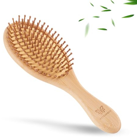 Bamboo Hair Brush-Detangling, Scalp Massage for Hair Growth, Wet/Dry Brush for Men, Women, Kids & Pets - for All Hair Types, Paddle Wooden Hairbrush Perfect for Home, Travel & Salon Use