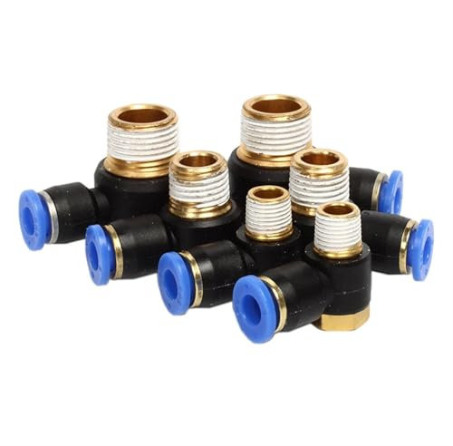 1pcs Pneumatic Hose Quick Cylinder Outer Hexagon Ph6-01 Threaded Right Angle Elbow L-Shaped 8-02 Tracheal Joint(PH4-01)