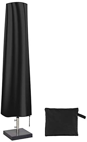 Jesustree Funda Protectora para Parasol, Impermeable Funda Sombrilla Jardin, Antipolvo y Resistente a los Rayos UV con Bolsa de Almacenamiento, 190 x 30 x 50cm, Negro