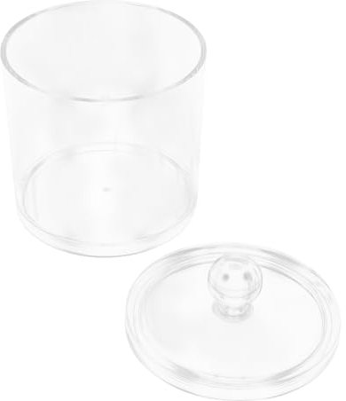 PERSELOSO Estuche Acrílico Ligero y Portátil para Guardar Discos y Bastoncillos de Algodón en Baño y Hogar Tapa Redonda