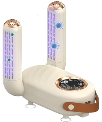 Elektrisk skotork, elektrisk fotvärmare, skovärmare, skovärmare, skor stöveltork, pjäxtork, UV-ljus aktivt kol dubbel antibakteriell, antibakteriell lukt, för sko (B)