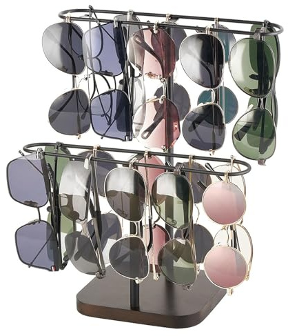 Astralong Soporte para Gafas de Sol, Organizador y Expositor de Mesa de 2 Niveles para 20 Pares, Estante para Gafas de Sol y Graduadas, Ideal para Casa, Tocadores, Tienda, Mostrador