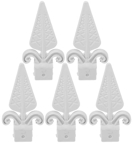 MUCKLILY 10 Pezzi Puntale per Recinzione Esterna Bianco Terminali Decorativi per Pali di Cancello Punte Appuntite per Recinzioni da Giardino e Cortile Accessori Decorativi per