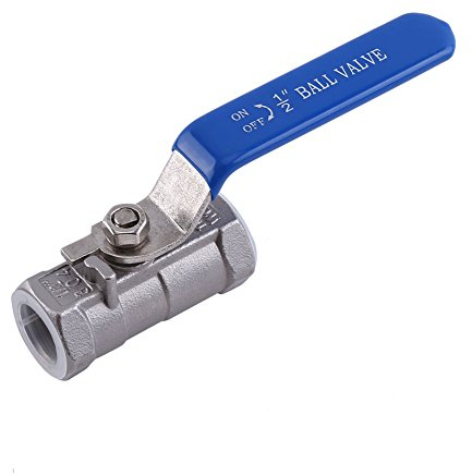 Valvola a sfera filettata 1pz 1/2 in acciaio inossidabile SS 304 BSPT per acqua, olio e gas con maniglie di bloccaggio blu