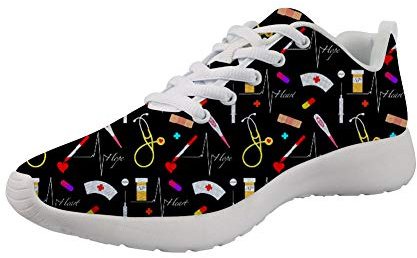 Showudesigns Femmes Hommes Sneaker Lace up infirmière en Plein air Chaussures Baskets de Loisir léger Formateur Confortable Size 38