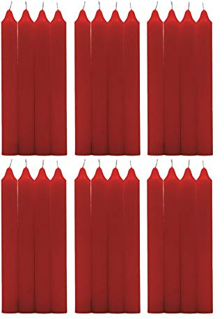 H HANSEL HOME Vela de Mesa Multiples Colores 17,5 cm (Roja, 24 Velas)