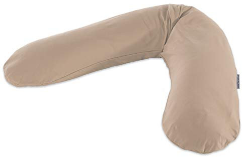 Theraline Ersatzbezug für Das Original Schwangerschaftskissen & Stillkissen, Stillkissen Bezug 190 cm, Jersey aus 100% Bio-Baumwolle, Farbe: Cappuccino