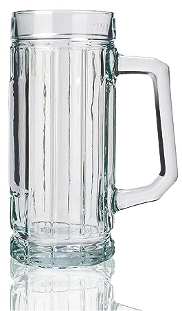 Stölzle Oberglas Bierkrug Gambrinus mit Übermaß / 6er Set Bierkrüge 0,5 Liter/Stabiler Bier Krug/Biergläser 0,5 Liter aus Soda Lime Glas/Bierseidel 0,5l Spülmaschinengeeignet