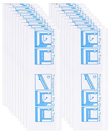 TOYMIS 20pcs Fly Catcher Sticky Strip, Clear Fly Paper Strips Window Fly Trap Stickers for Windows Home School Restaurant Fruit Shop Farm