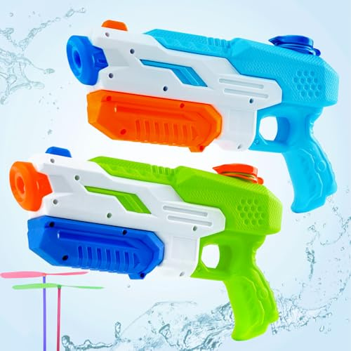 GERPOSMA Pistolet a Eau Puissant Enfant 3-15 & Adulte- 2 Pack Lot Pistolet à Eau,Water Gun Gros Taille 33cm,Grand réservoir d'eau 600ml,Fusil a Eau 10M Longue Portée,Piscine d'été Jeux d Eau Jouets