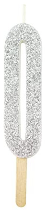 PME Silver Glitter Number Candle 0