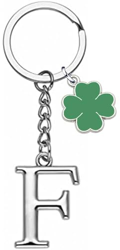 YJYJZX Portachiavi Lettera Iniziale Ciondolo,Portachiavi Regalo Amici Sorelle Amica,argento A-Z 26 lettera iniziale ciondolo portachiavi - Regalo Donna Uomo Compleanno,Portafortuna Portachiavi (F)