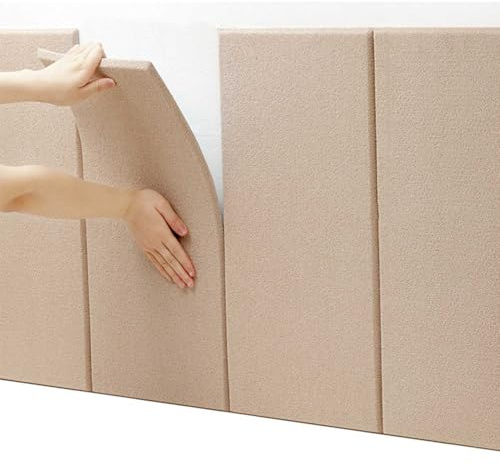 HLTQL Cuscino da Parete Letto、Adesivi da Parete 3D Anti-Collisione、Pannelli Decorativi per Pareti Camera da Letto Imbottiti、Pannelli Morbidi da Parete(#Champagne)