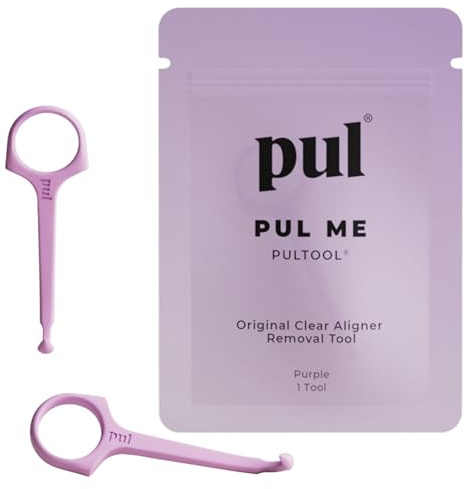 PUL Riktningsborttagningsverktyg - Lila | Säker och hygienisk krok för Invisalign och hållare | BPA-fri mjuk design för daglig användning | 2-pack