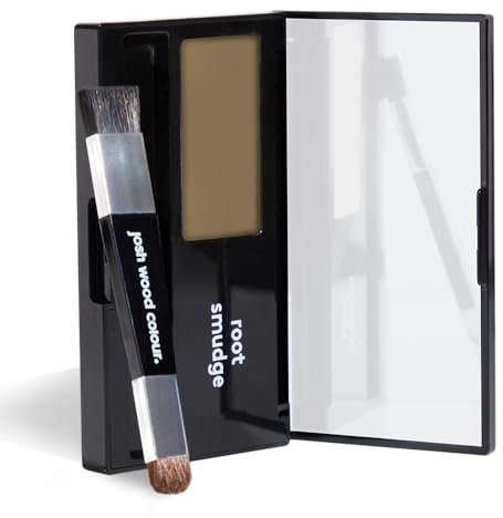 Josh Wood Colour Root Smudge Dark Blonde with Two-Ended Brush and Mirrored Compact, Weightless Satin Powder, Non-Greasy Formula, Non-Dye Alternative for Temporary Grey Hair Coverage