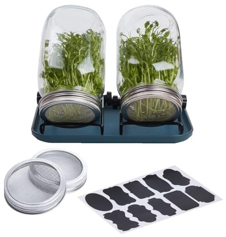 Kit de pot germé - Kit de germination pour pousses en croissance | Kits de culture germination, kit de germination avec plateau, support en acier inoxydable, pour débutants
