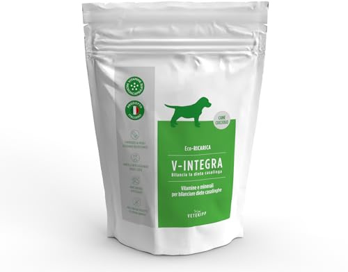 V-INTEGRA Puppy Dog 1kg ECO REFILL, Complete Supplement Rich in Vitamins and Minerals for Homemade and BARF Diets, V Integra Multivitamin for Dogs, Dog Supplements Made in Italy