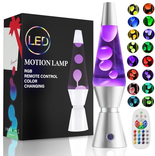 AONESY Grandi lampade lava nere con telecomando: lampada lava per bambini 17 cambi di colore controllabili | Lampada glitter grande rosso/blu/verde/arancione | Lampada lava grande xxl per camera da