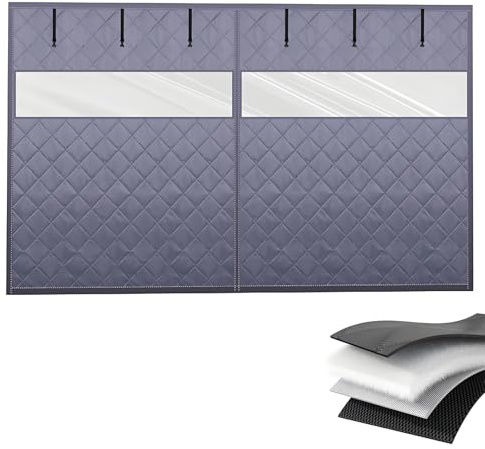 Kit D'isolation pour Porte de Garage - Rideau de Porte Magnétique À Isolation Thermique - Résistant Au Froid et À L'Eau, Coupe-Vent, Couverture D'd'Écran pour Garage en Hiver(Grays,240x210cm)